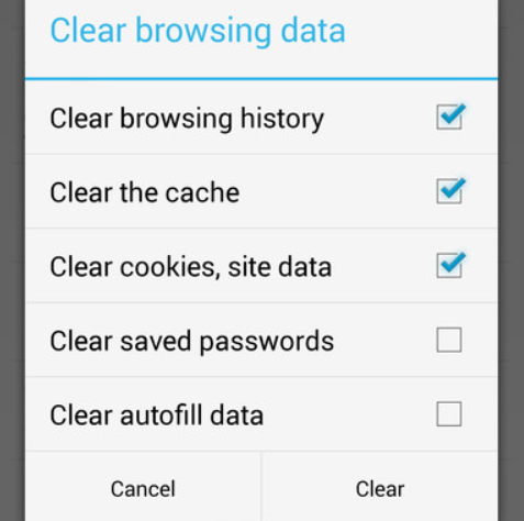 Clear Browsing Data on Chrome